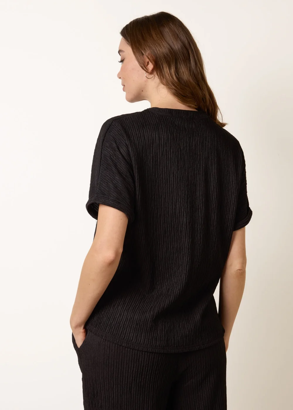 Blue Vanilla Black Grandad Collar Oversized Top - S Image 4