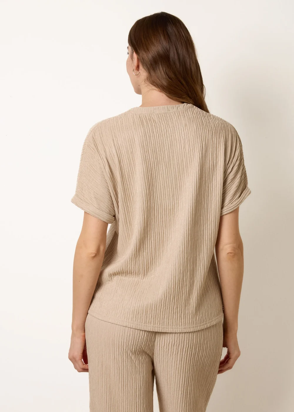 Blue Vanilla Stone Grandad Collar Oversized Top - S Image 4