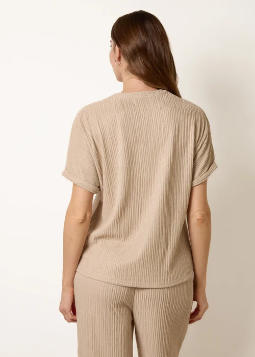 Blue Vanilla Stone Grandad Collar Oversized Top - S Image 4