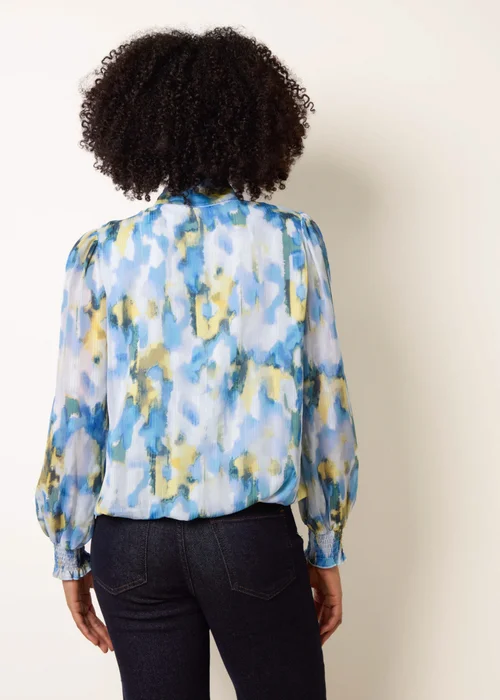 Blue Vanilla Multi Pussybow Puffball Top - M Image 4