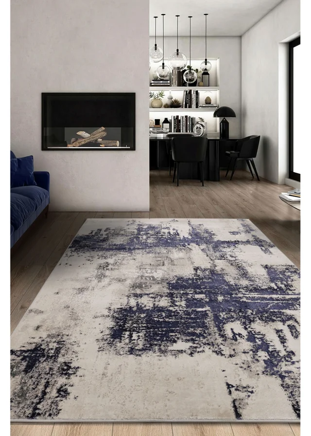 Homemaker Navy Dusk Marble Rug (120/170)