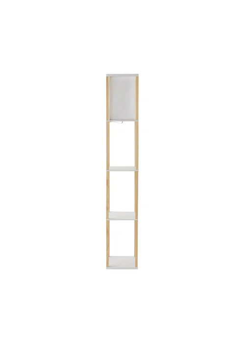 ValueLights Struttura Oak Wooden Shelves Floor Lamp - One Size Image 5