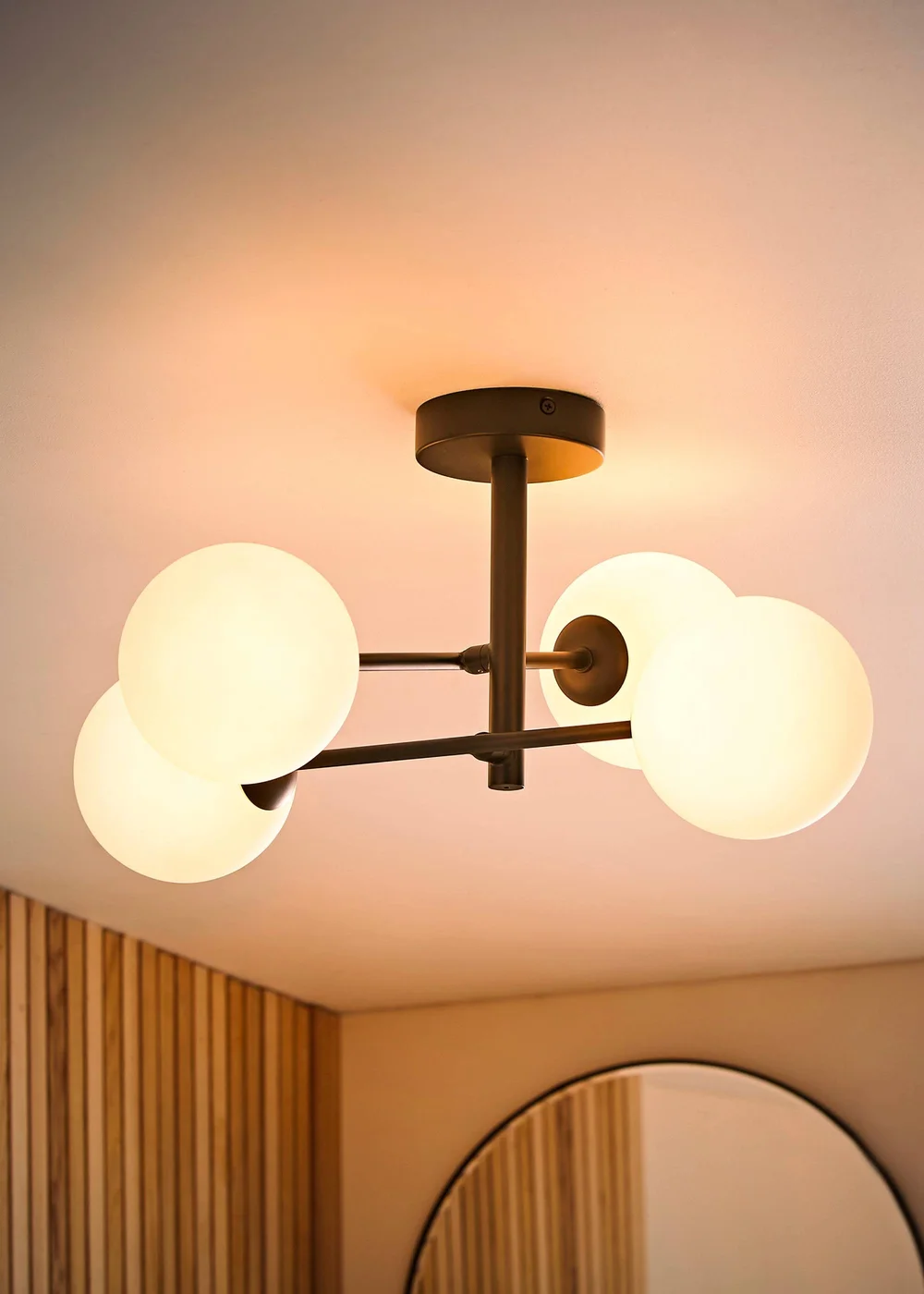 ValueLights Darla Black 4 Way Bathroom Ceiling Light with Bulbs - One Size Image 2