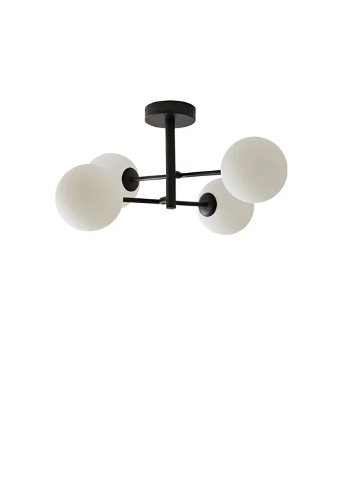 ValueLights Darla Black 4 Way Bathroom Ceiling Light with Bulbs - One Size Image 5