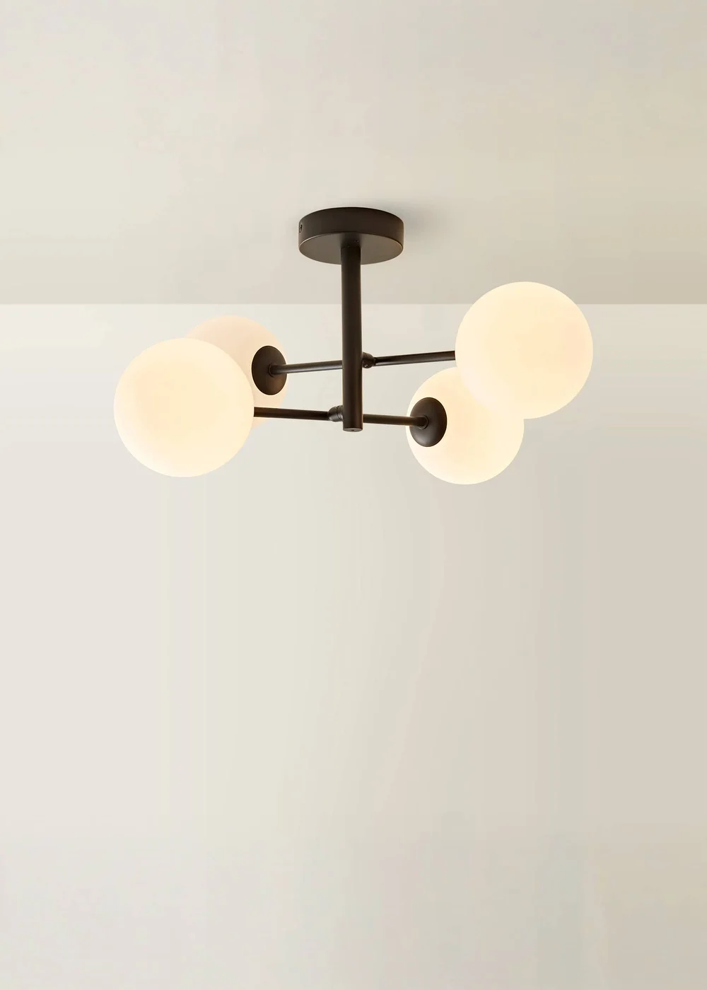 ValueLights Darla Black 4 Way Bathroom Ceiling Light with Bulbs - One Size Image 4