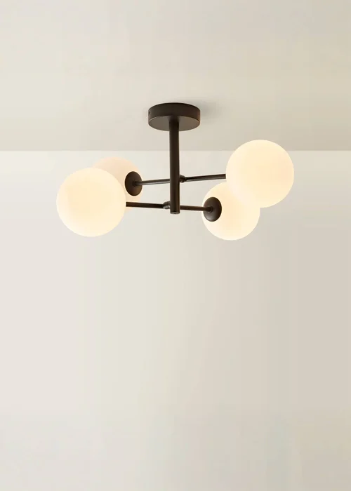 ValueLights Darla Black 4 Way Bathroom Ceiling Light with Bulbs - One Size Image 4