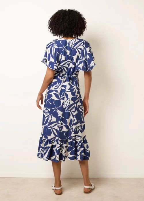 Blue Vanilla Blue Printed V Neck Dress - XL Image 4