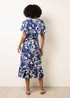 Blue Vanilla Blue Printed V Neck Dress - XL Image 4