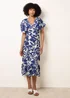 Blue Vanilla Blue Printed V Neck Dress - XL Image 3