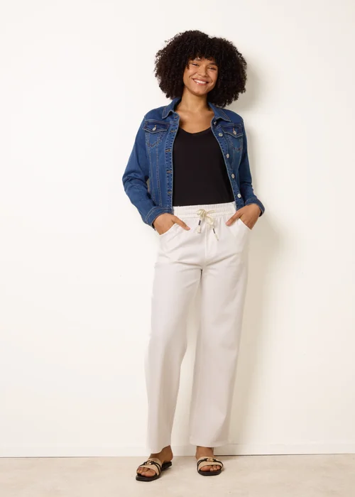 Blue Vanilla Ivory Elasticated Trousers With Tie - XL Image 1