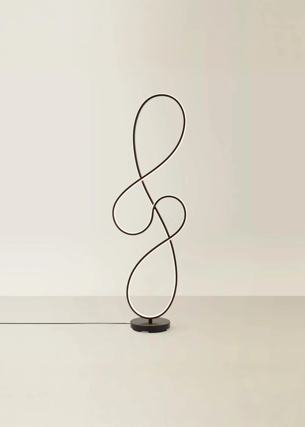 ValueLights Infinity Matt Black Swirl LED Floor Lamp - One Size Image 4
