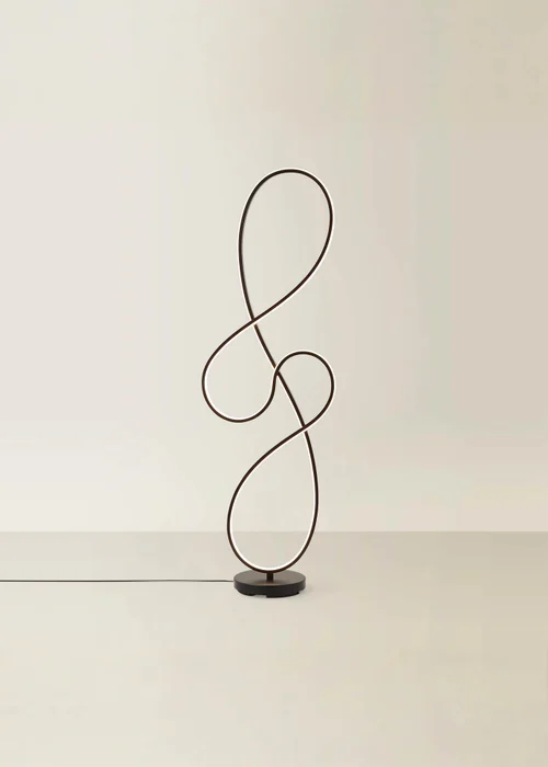 ValueLights Infinity Matt Black Swirl LED Floor Lamp - One Size Image 4