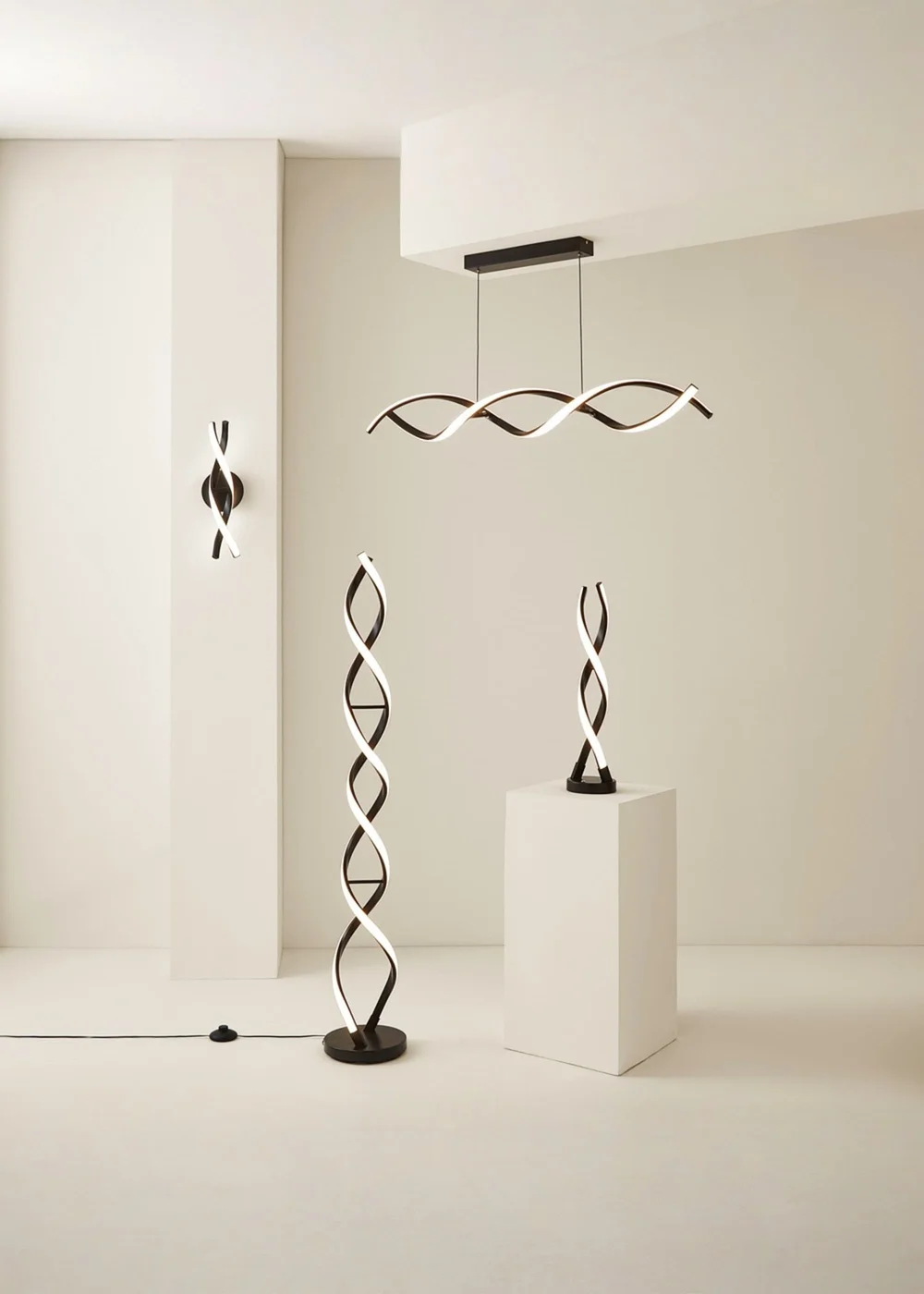 ValueLights Infinity Matt Black Double Twist LED Wall Light - One Size Image 6