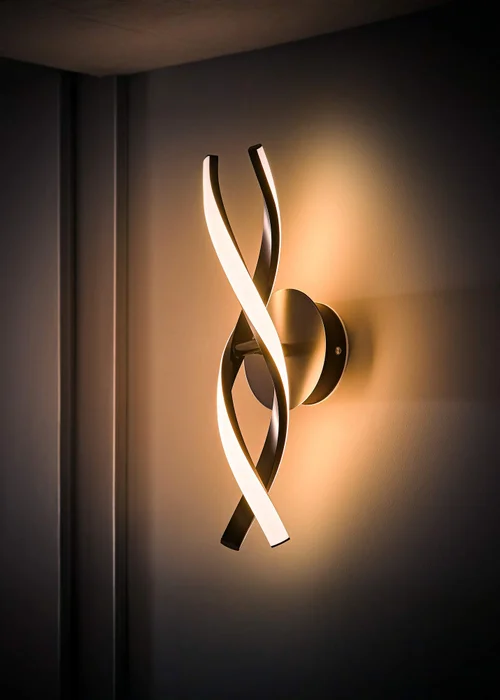 ValueLights Infinity Matt Black Double Twist LED Wall Light - One Size Image 2