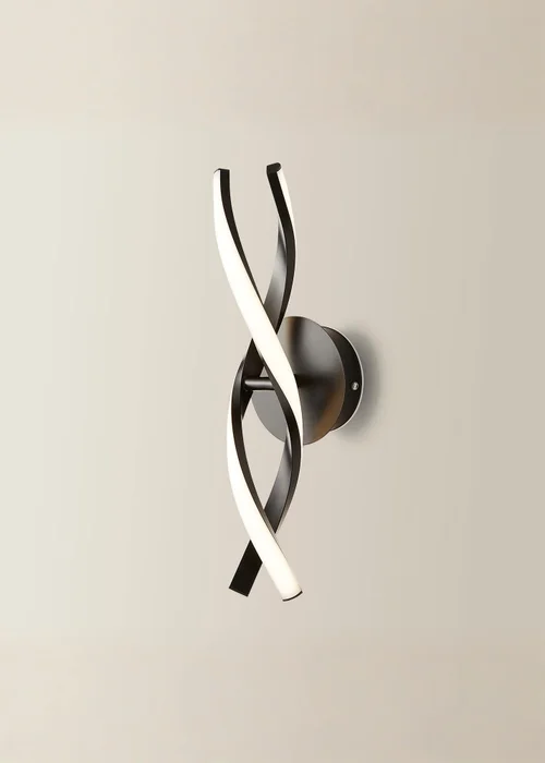 ValueLights Infinity Matt Black Double Twist LED Wall Light - One Size Image 3