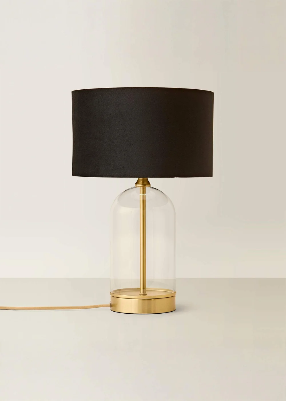 ValueLights Jessy Gold Glass Table Lamp with Black Velvet Shade - One Size Image 3