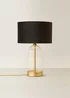 ValueLights Jessy Gold Glass Table Lamp with Black Velvet Shade - One Size Image 3