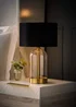 ValueLights Jessy Gold Glass Table Lamp with Black Velvet Shade - One Size Image 2