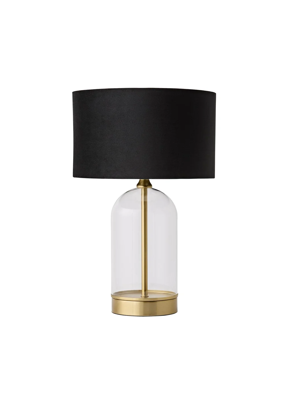 ValueLights Jessy Gold Glass Table Lamp with Black Velvet Shade - One Size Image 4