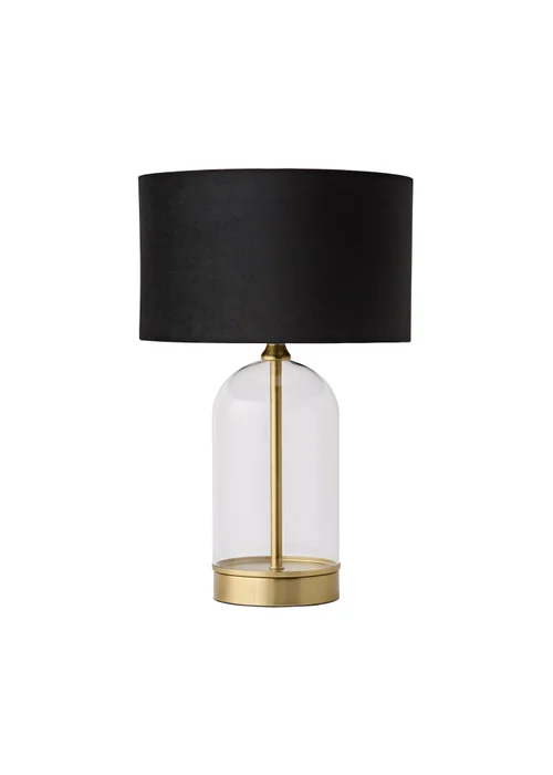 ValueLights Jessy Gold Glass Table Lamp with Black Velvet Shade - One Size Image 4