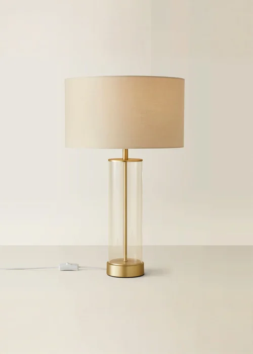 ValueLights Balan Matt Gold Table Lamp with Natural Shade - One Size Image 3