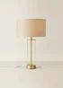 ValueLights Balan Matt Gold Table Lamp with Natural Shade - One Size Image 3