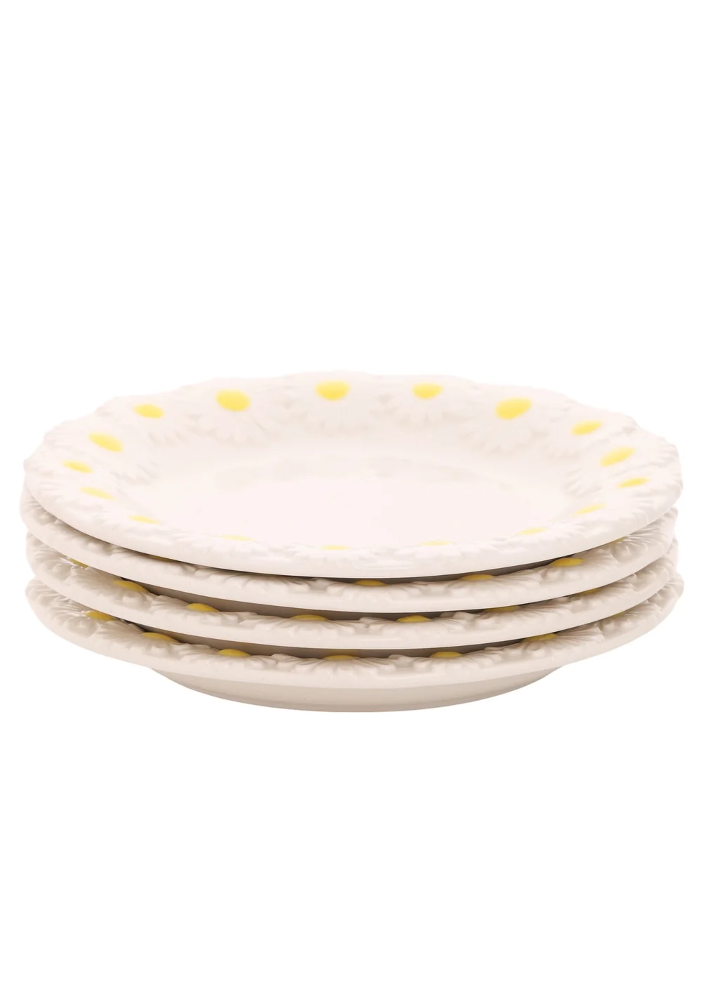 The Cottage Garden Set of 4 White Plates Daisy - One Size Image 2