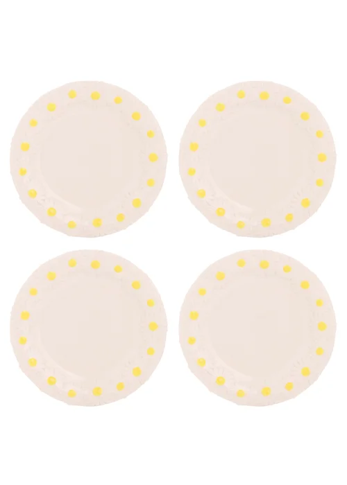 The Cottage Garden Set of 4 White Plates Daisy - One Size Image 1