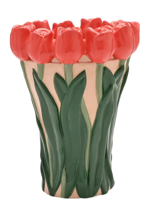 The Cottage Garden Red & Green Vase Tulip - One Size Image 2