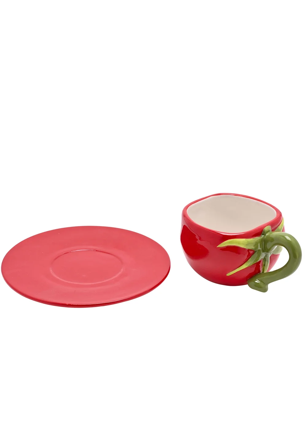The Cottage Garden Set of 2 Red Cup & Saucer Tomato - One Size Image 3