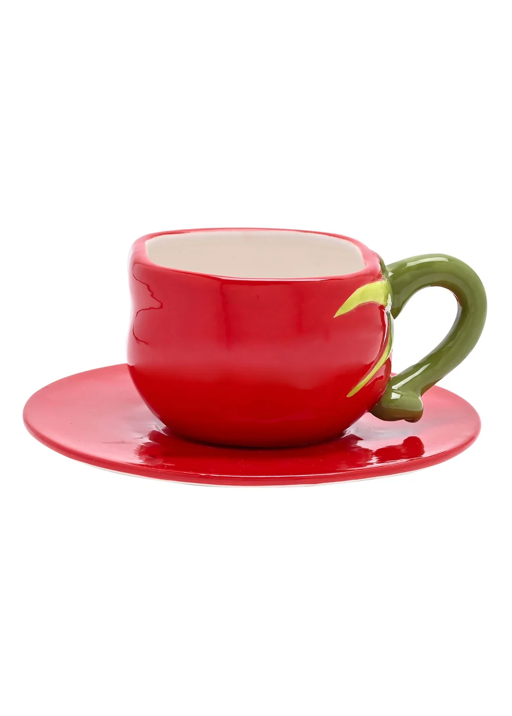 The Cottage Garden Set of 2 Red Cup & Saucer Tomato - One Size Image 2
