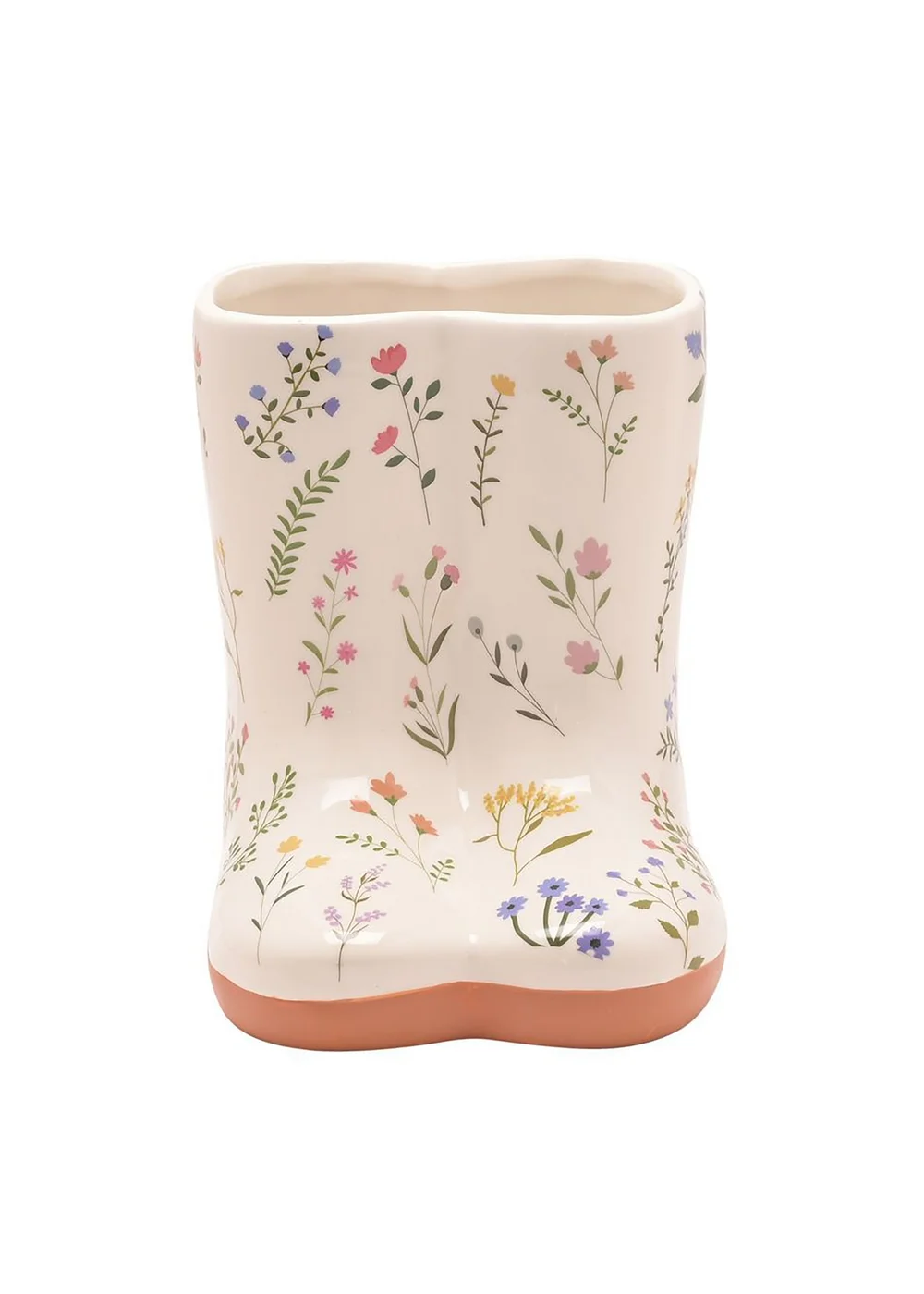 The Cottage Garden Multi Ceramic Vase Small Floral Wellies - S Image 2