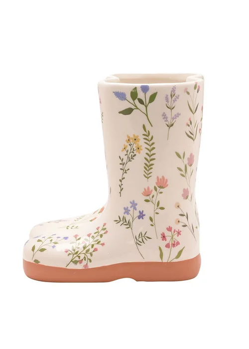 The Cottage Garden Multi Ceramic Vase Small Floral Wellies - S Image 4