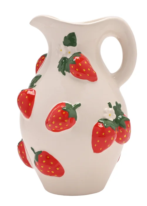 The Cottage Garden White Jug Vase Strawberry - One Size Image 1