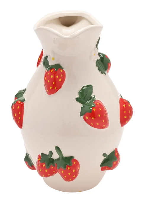 The Cottage Garden White Jug Vase Strawberry - One Size Image 2