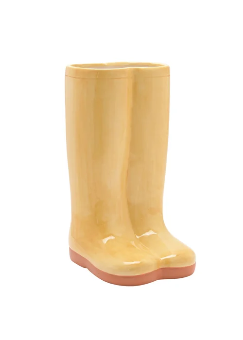 The Cottage Garden Ceramic Vase Large Yellow Wellies - L Image 3