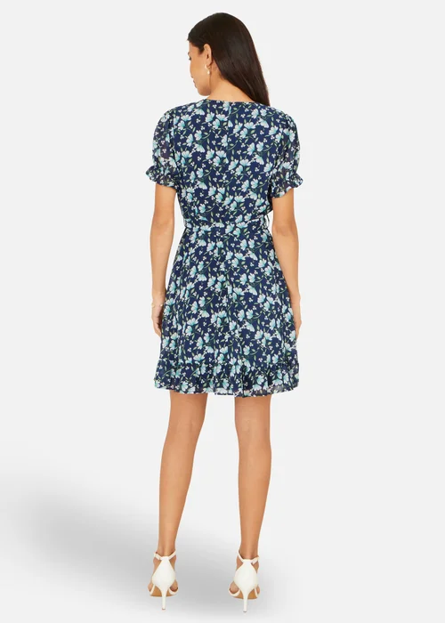 Yumi Blue Floral Skater Wrap Dress - 16 Image 2