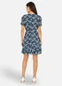 Yumi Blue Floral Skater Wrap Dress - 16 Image 2