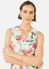 Yumi Ivory Blurred Floral Print Mesh Stretch Midi Dress With Pockets - 16 Image 3