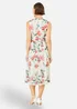 Yumi Ivory Blurred Floral Print Mesh Stretch Midi Dress With Pockets - 16 Image 2