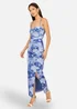 Yumi Blue Mesh Ruched Midi Dress With Split - 16 Image 1