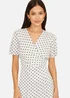 Yumi White Spot Print Wrap Tea Dress - 8 Image 3