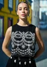 Yumi Black Embroidered Crop Top - 12 Image 1