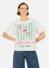 Yumi White Retro Relaxed Flamingo Cotton T Shirt - L Image 1