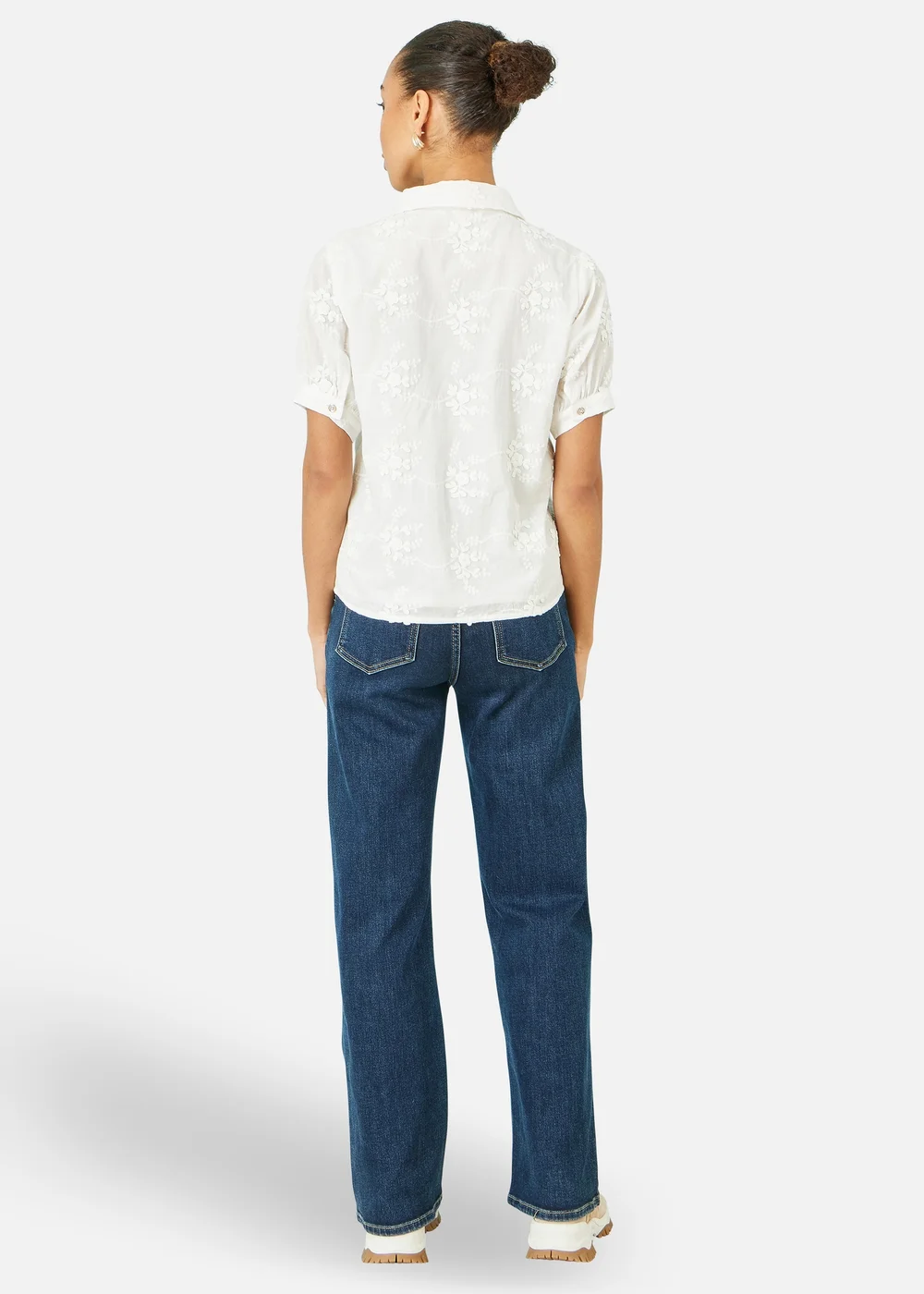 Yumi White Cotton Flower Applique Shirt - 14 Image 2