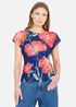 Yumi Navy Poppy Mesh Top - 10 Image 1