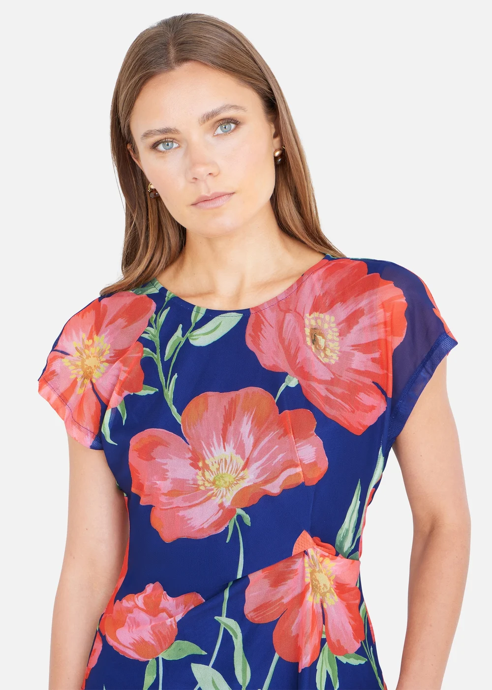 Yumi Navy Poppy Mesh Top - 10 Image 3