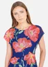 Yumi Navy Poppy Mesh Top - 10 Image 3