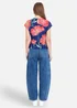 Yumi Navy Poppy Mesh Top - 10 Image 2