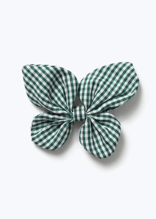 Girls Green Muse Gingham Butterfly Clip - One Size Image 1